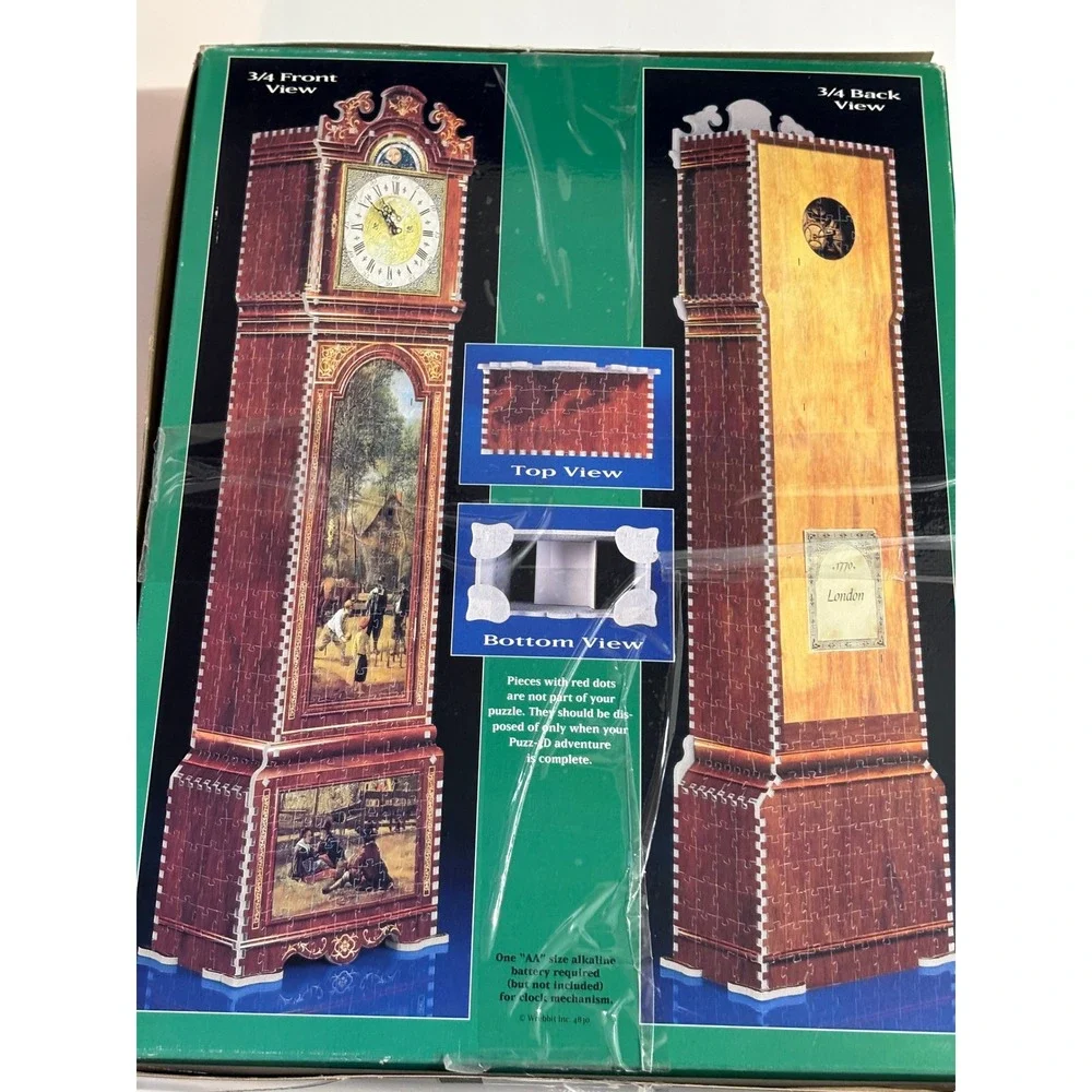 Wrebbit Puzz-3D Grandfather Clock 3D Foam Puzzle Real Working Clock 4830-XI - Picture 2 of 8